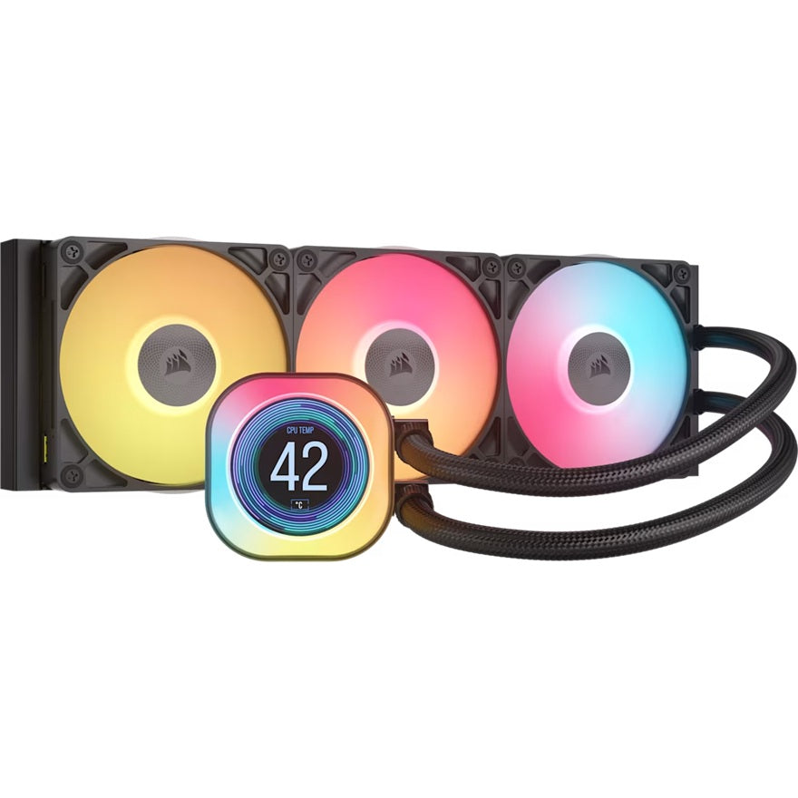 Corsair iCUE LINK TITAN 360 RX LCD Liquid CPU Cooler - Black: 73.5 CFM, 2100 RPM, 36 dBA, Aluminu... - Image 2