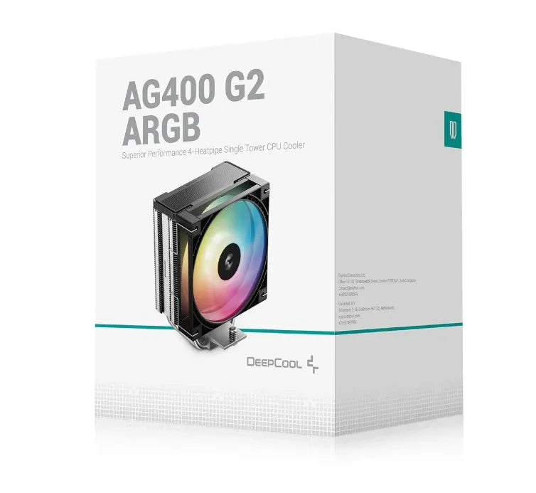 DeepCool AG400 ARGB G2 Superior Performance 4 Heatpipe Single Tower CPU Cooler - Fan  Cooling Pro...