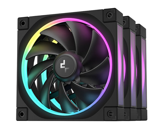 DeepCool FL12 3IN1 (3-Pack) 120mm Unique ARGB Fans, Low Noise, 4-pin PWM, Fluid Dynamic Bearing,...