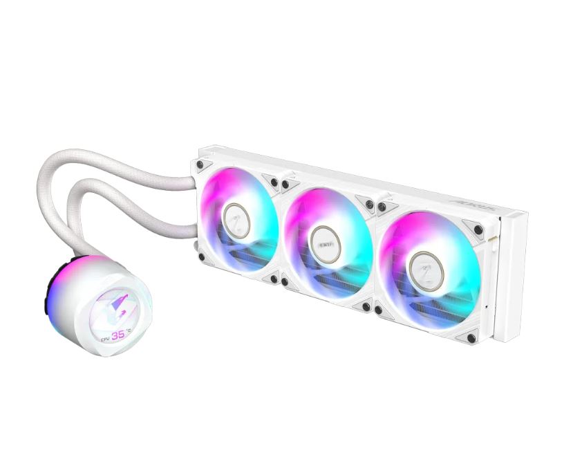 Gigabyte AORUS WATERFORCE X II 360 ICE LCD display AIO liquid cooler, Intel 2066, 2011,1366,115x,1700, AMD TR4, AM5, AM4, sTRX4