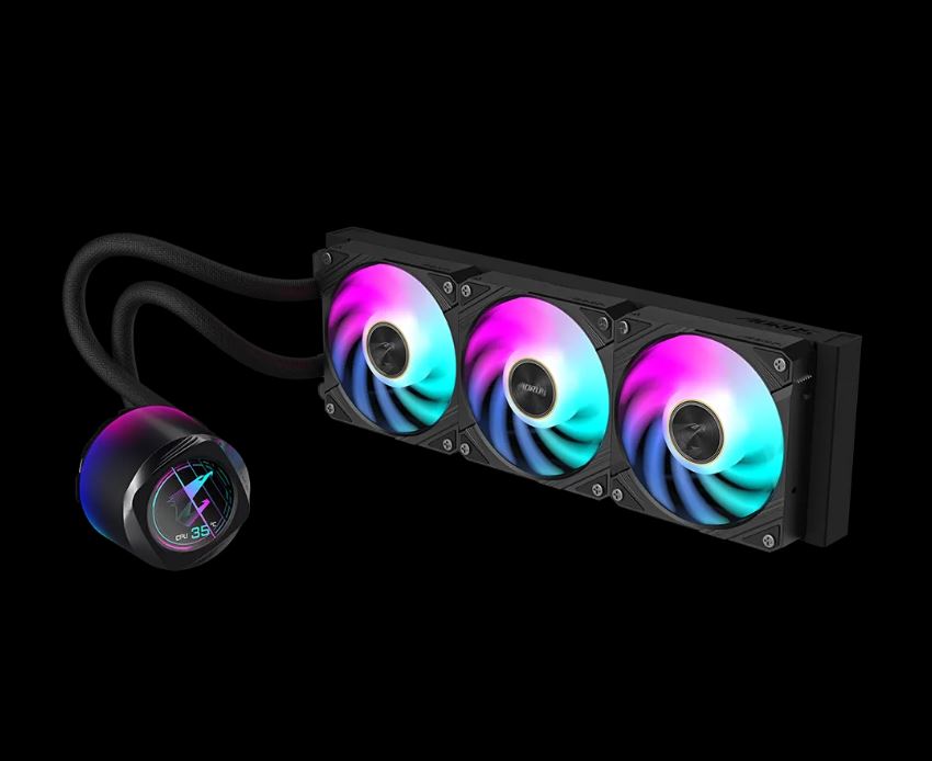 Gigabyte AORUS WATERFORCE X II 360 LCD display AIO liquid cooler, Intel 2066, 2011,1366,115x,1700... - Image 2