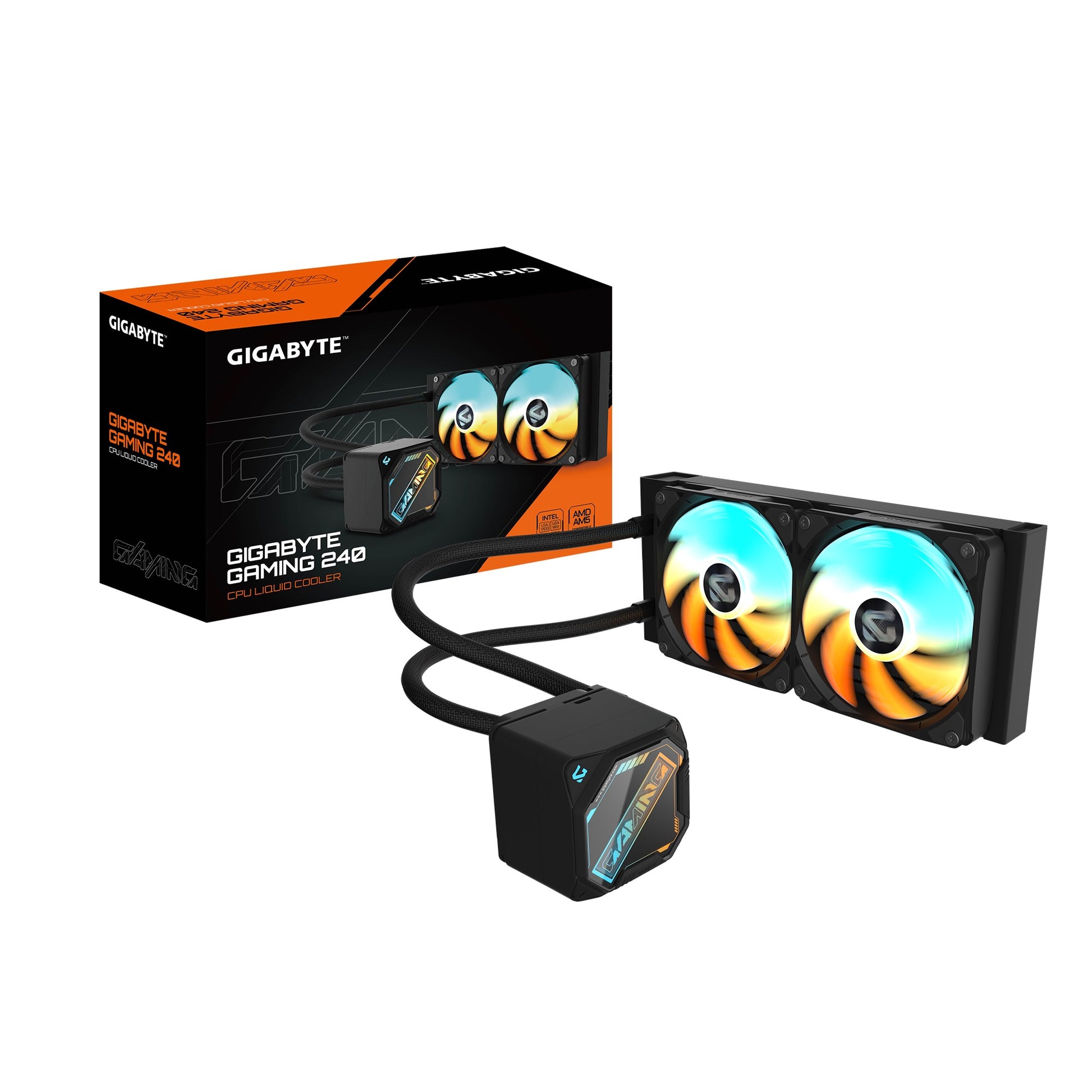 GIGABYTE GAMING 240 all-in-one liquid cooler, Intel 1851 / 1700 / 115X / 1200, AMD AM5 / AM4, Col...