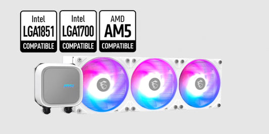 MSI MAG CORELIQUID A13 360 WHITE, 2.4', IPS, USB 2.0 pin header, SATA, 2 fans, Two Ball Bearing,...