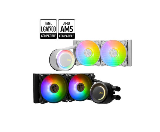 MSI MAG CORELIQUID E240 WHITE Liquid CPU Cooler, LGA 1150/1151/1155/1156/1200/1700/AM5/AM4 3y war...