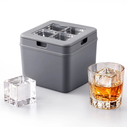 Artiss 5cm Clear Ice Mold Whiskey Large Square Ice Cube Tray - Image 2