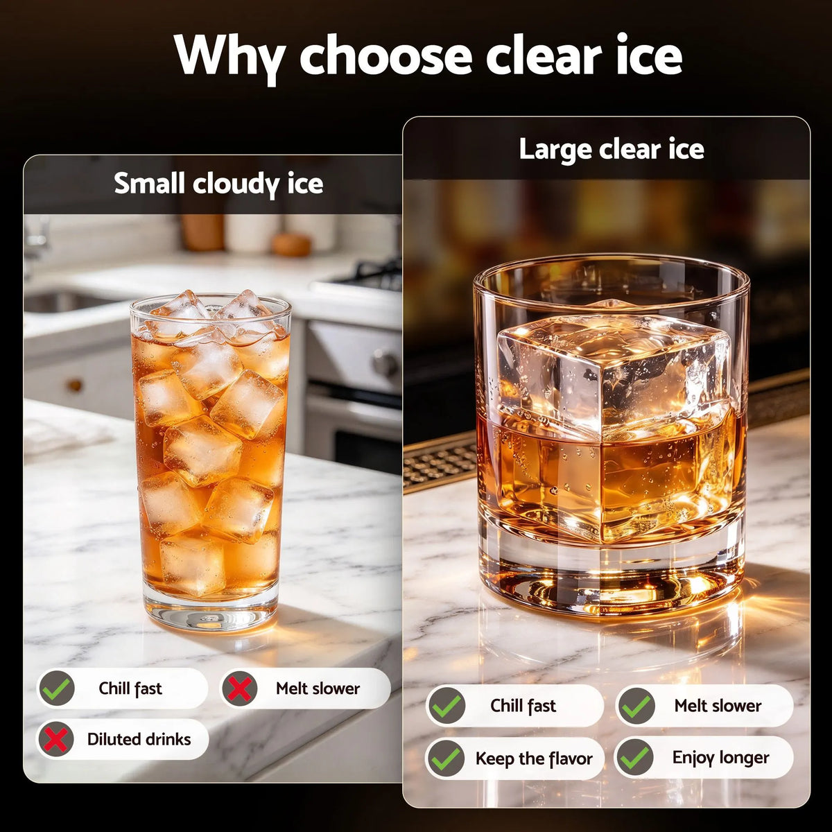 Artiss 5cm Clear Ice Mold Whiskey Large Square Ice Cube Tray - Image 6