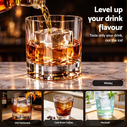 Artiss 5cm Clear Ice Mold Whiskey Large Square Ice Cube Tray - Image 8