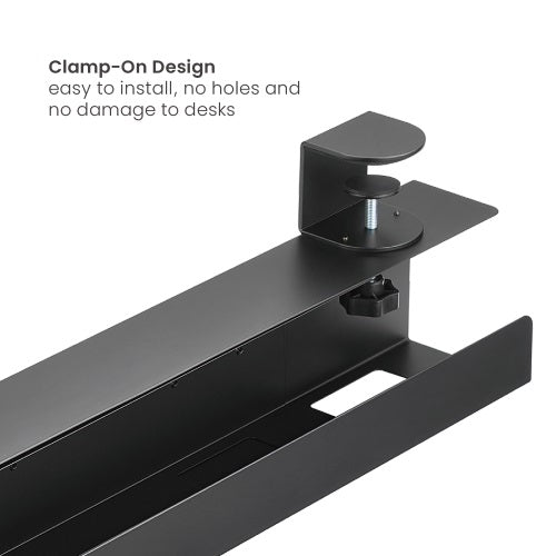 Brateck Extendable Clamp-On Under Desk Cable Tray --  Black, 800/1000/1200x100x178mm (LS) - Desk... - Image 3