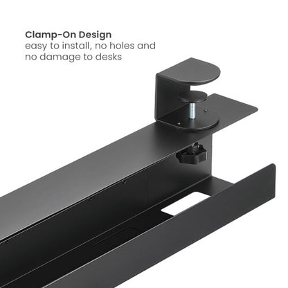 Brateck Extendable Clamp-On Under Desk Cable Tray --  Black, 800/1000/1200x100x178mm (LS) - Desk... - Image 3