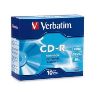 Verbatim CD-R 700MB 10Pk Slim Case 52x - CDR/RW  DVDR/RW  Media