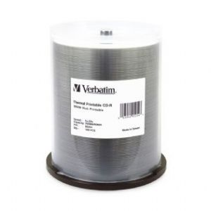 Verbatim CD-R 700MB 100Pk White Wide Thermal 52x - 95254 - CDR/RW  DVDR/RW  Media