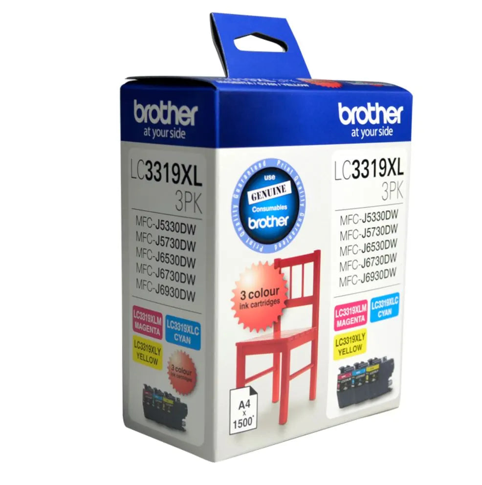 Brother LC-3319XL Colour Value Pack 1X Cyan 1X Magenta 1X Yellow-MFC-J5330DW/J5730DW/J6530DW/J673...