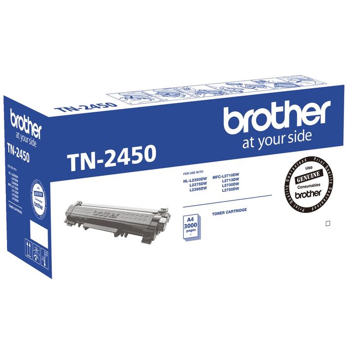 Brother TN-2450 Mono Laser Toner- Standard, HL-L2350DW/L2375DW/2395DW/MFC-L2710DW/2713DW/2730DW/2...