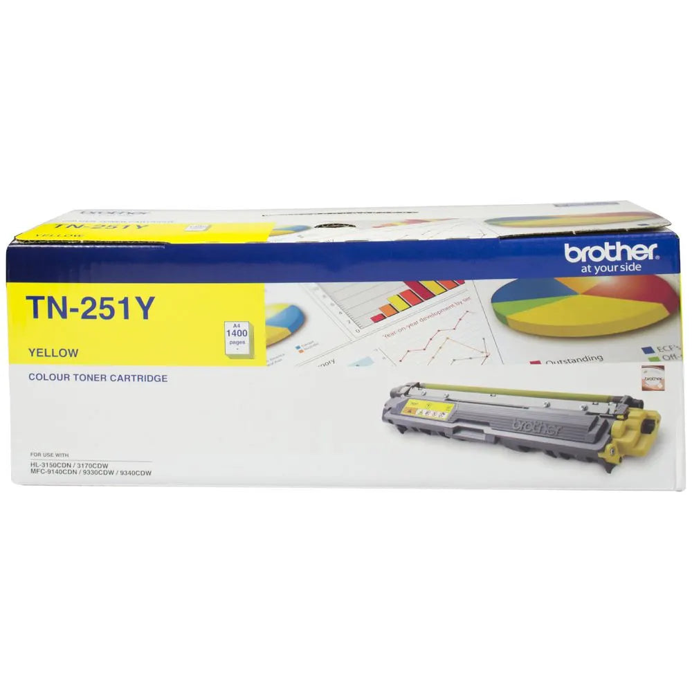Brother TN-251Y - YELLOW TONER CARTRIDGE TO SUIT HL-3150CDN/3170CDW/MFC-9140CDN/9330CDW/9335CDW/9...