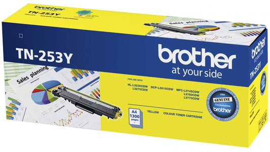 Brother TN-253Y Yellow Toner Cartridge to Suit -  HL-3230CDW/3270CDW/DCP-L3015CDW/MFC-L3745CDW/L3...