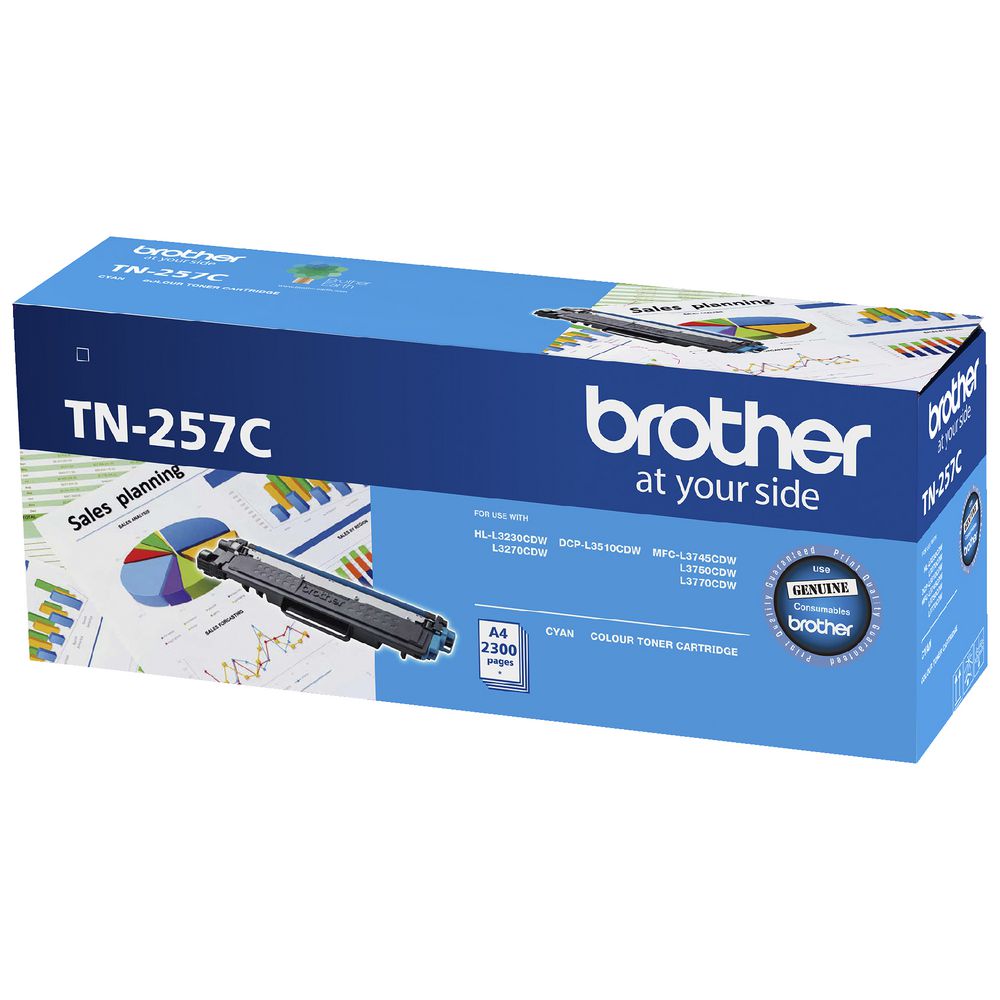 Brother TN-257C  Cyan High Yield Toner Cartridge to Suit -  HL-3230CDW/3270CDW/DCP-L3015CDW/MFC-L...
