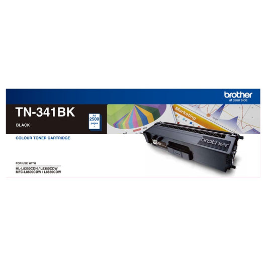 Brother TN-341BK Colour Laser-Standard Yield Black Toner to suit HL-L8250CDN/8350CDW MFC-L8600CDW...