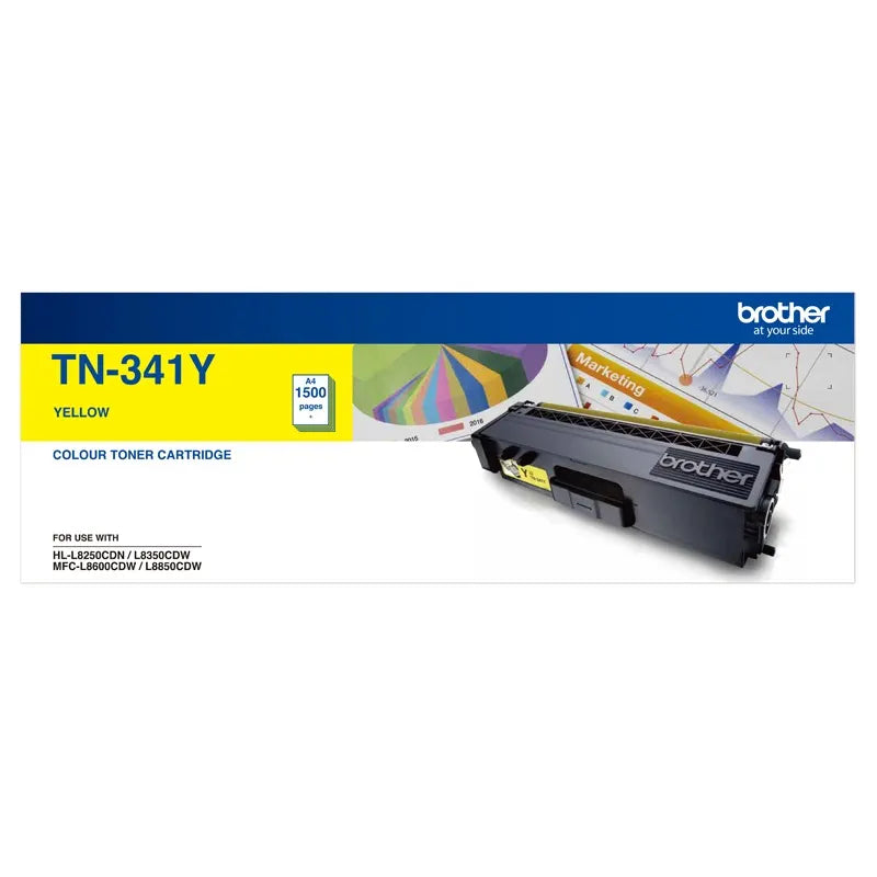 Brother TN-341Y Colour Laser Toner-Standard Yellow HL-L8250CDN/8350CDW MFC-L8600CDW/L8850CDW - 15...