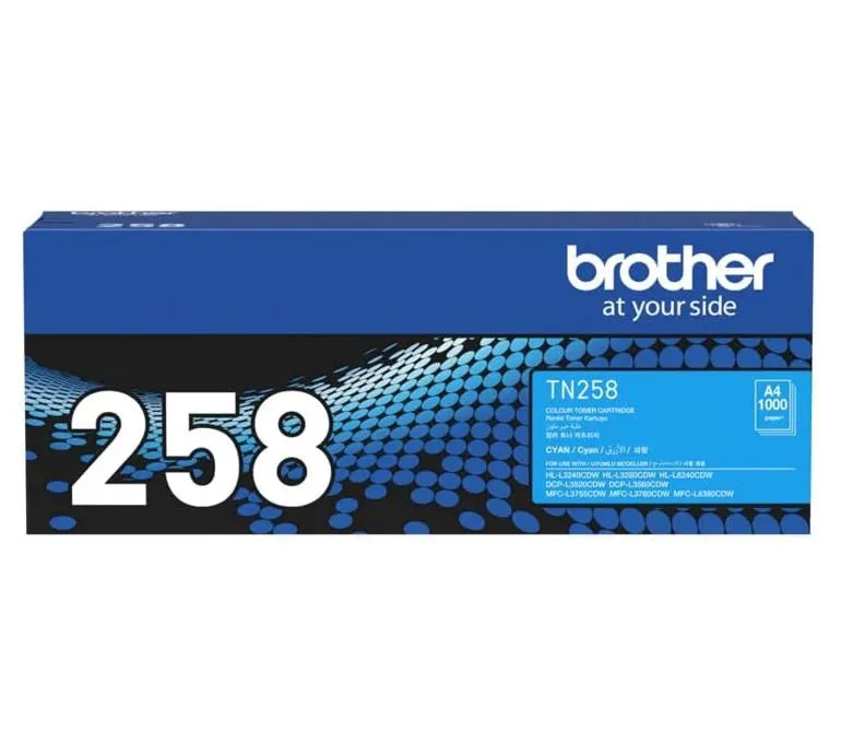 Brother TN-258C **NEW** CYAN TONER CARTRIDGE TO SUIT MFC-L8390CDW/MFC-L3760CDW/MFC-L3755CDW/DCP-L... - Image 2