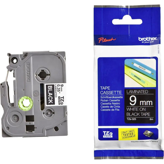 Brother 9mm White on Black TZE Tape - Scanner and Labeller