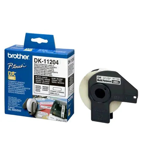 Brother White Multi-purpose/Return Address Labels, 17mmX54mm - Scanner and Labeller