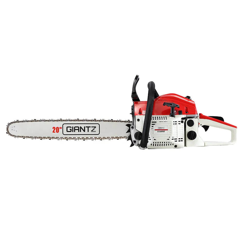 Giantz Chainsaw Petrol 58CC 20" Bar Commercial E-Start Pruning Chain Saw White - Image 3