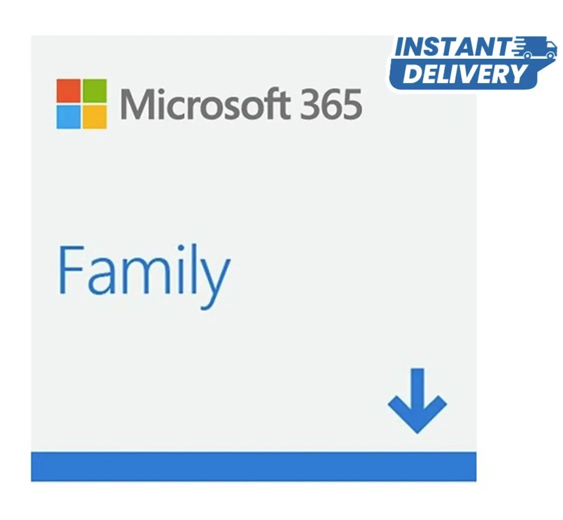 Microsoft M365 Family 2025 1 Year Subscription Retail Pack for 1-6 Users Medialess for PC Mac iOS...
