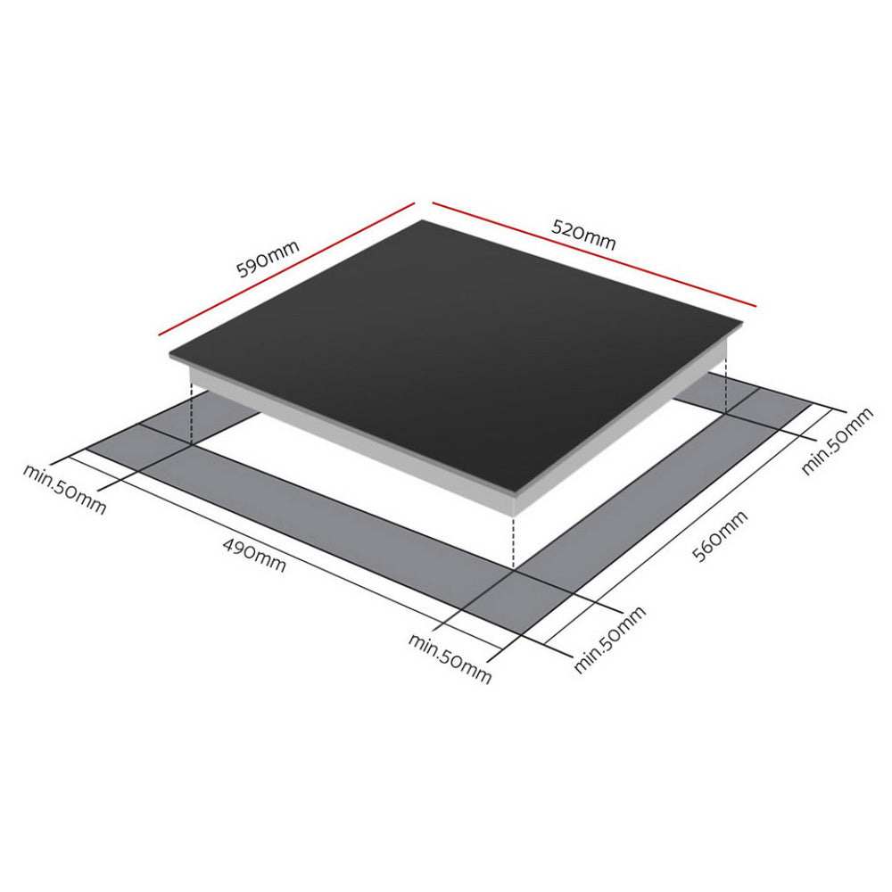 Devanti Induction Cooktop 60cm Electric Cooker - Image 2