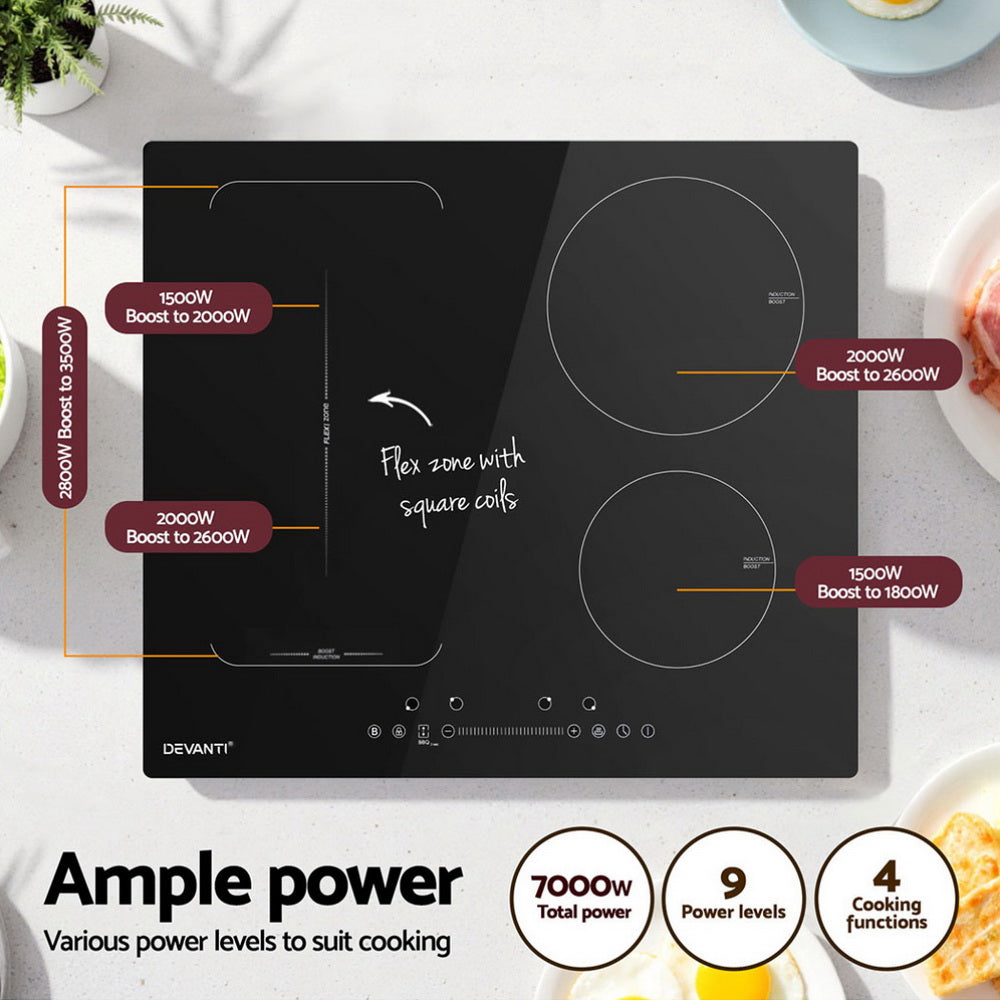 Devanti Induction Cooktop 60cm Electric Cooker - Image 4