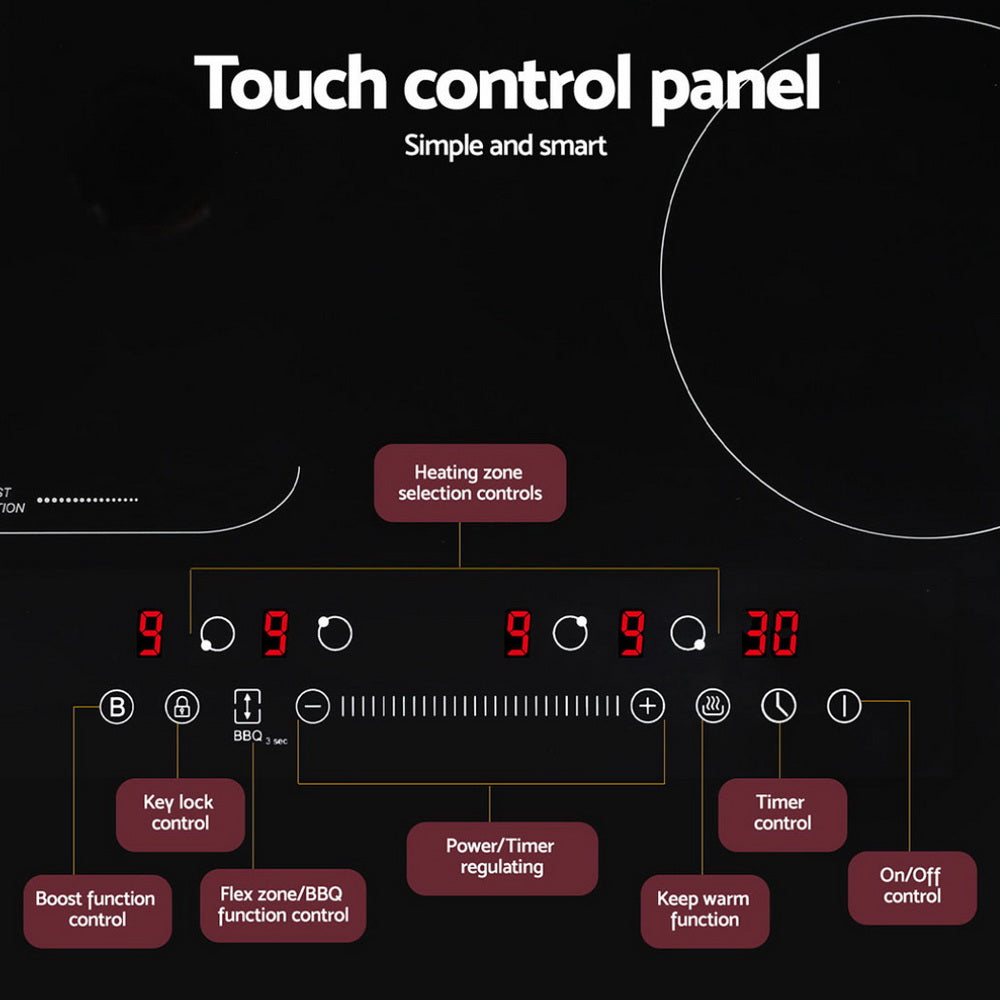 Devanti Induction Cooktop 60cm Electric Cooker - Image 6