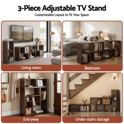 Artiss Modular TV Stand 3 Piece Entertainment Unit Adjustable Bookcase Shelf - Image 3