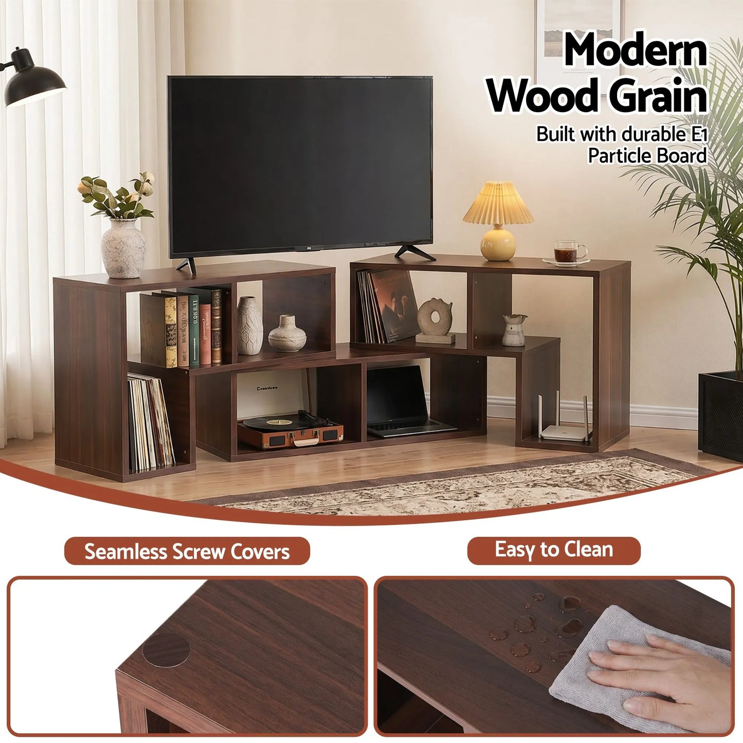 Artiss Modular TV Stand 3 Piece Entertainment Unit Adjustable Bookcase Shelf - Image 6