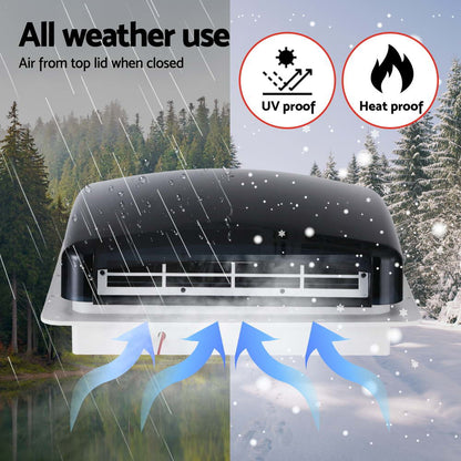 Weisshorn Caravan Air Vent Roof Hatch 12V Shower Fan Reversible Airlfow Rainy Use Camper - Image 6