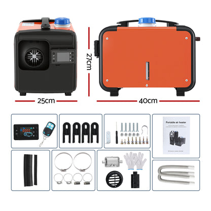 Giantz Diesel Air Heater All-in-one 12/24V 5KW LCD Remote Control for Car RV Indoors machinery - Image 2