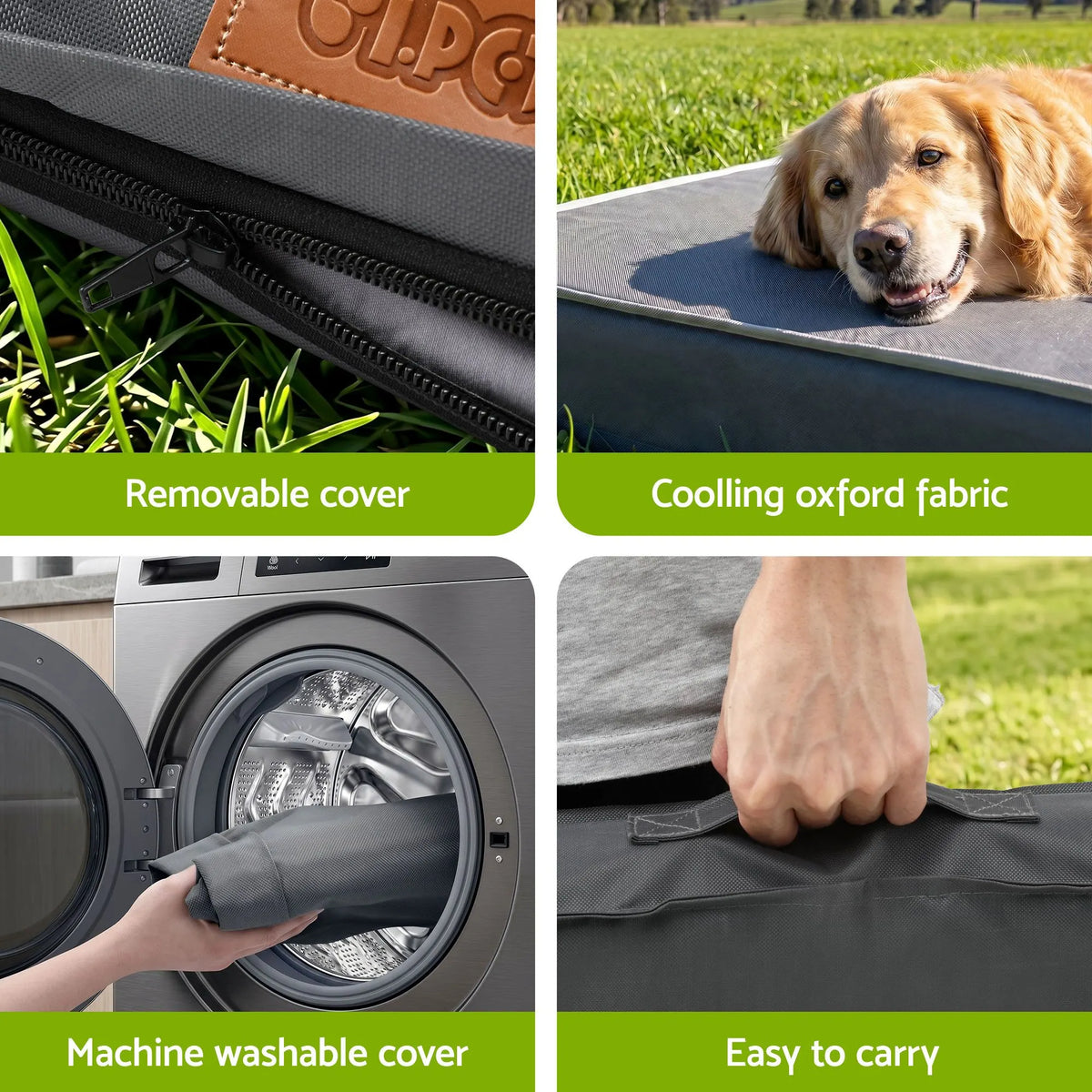 i.Pet Dog Bed XL Water-resistant Egg Crate Foam Orthopedic Pet Mat Grey - Image 4