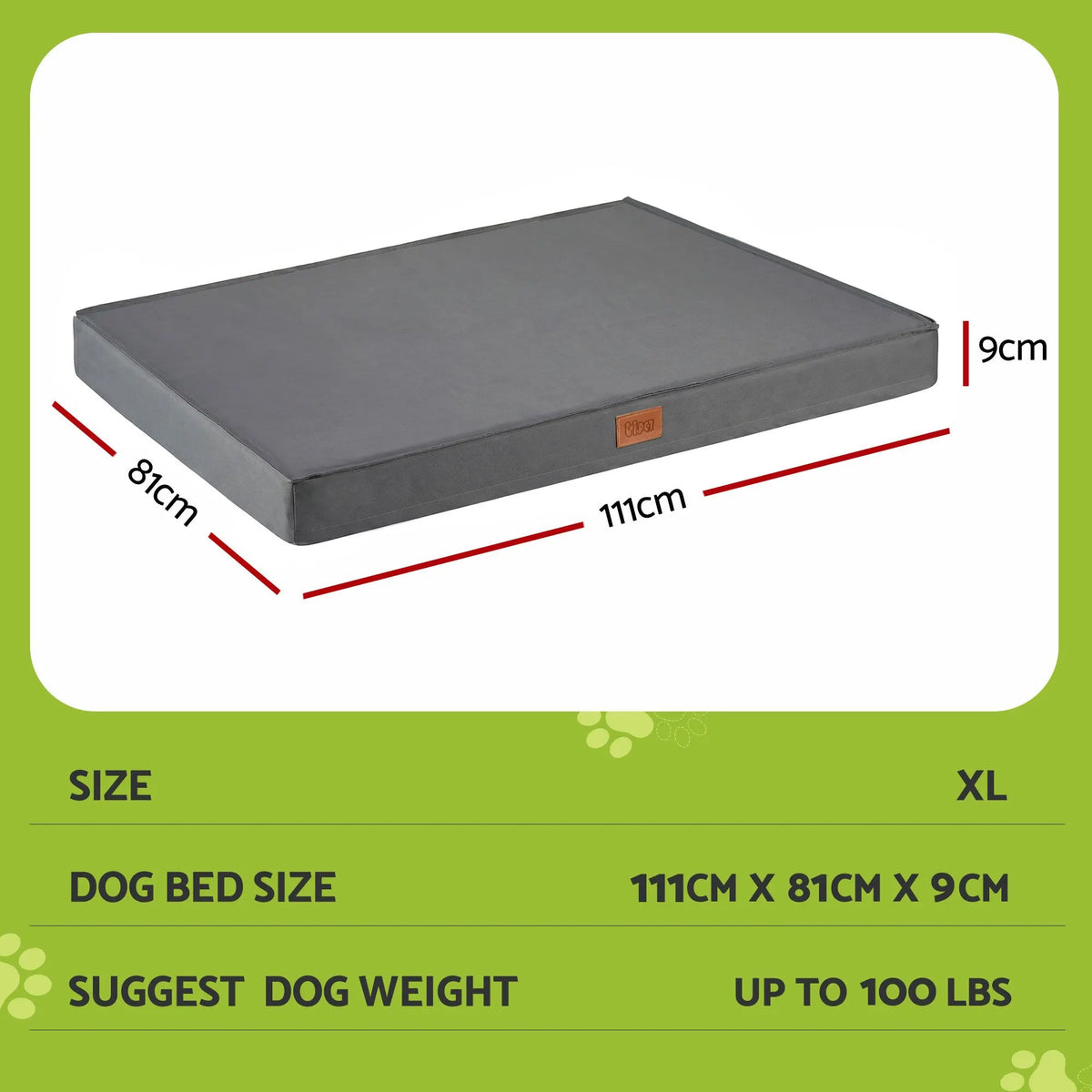 i.Pet Dog Bed XL Water-resistant Egg Crate Foam Orthopedic Pet Mat Grey - Image 9
