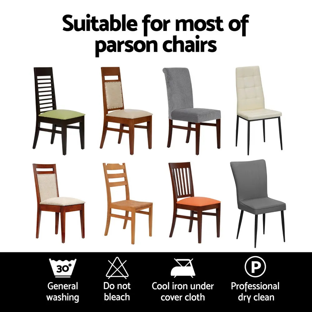Artiss Dining Chair Covers 4x Slipcovers Spandex Stretch Banquet Wedding Black - Image 5