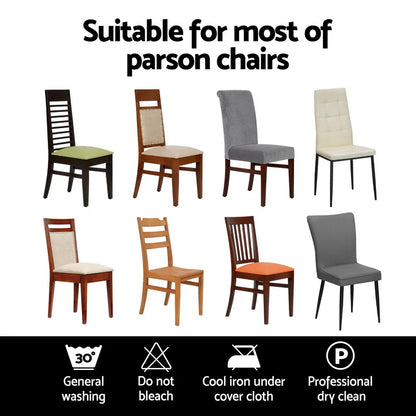 Artiss Dining Chair Covers 4x Slipcovers Spandex Stretch Banquet Wedding Black - Image 5