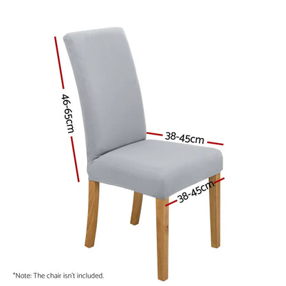 Artiss Dining Chair Covers 4x Slipcovers Spandex Stretch Banquet Wedding Grey - Image 2