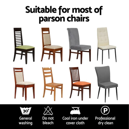 Artiss Dining Chair Covers 4x Slipcovers Spandex Stretch Banquet Wedding Grey - Image 5