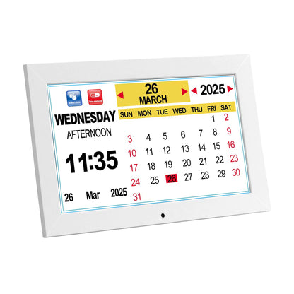 Artiss 10" Digital Day Clock Alarm Calendar Dementia Date Week Desk Clocks White - Image 2