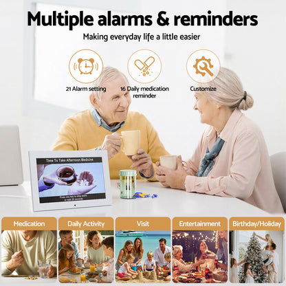 Artiss 10" Digital Day Clock Alarm Calendar Dementia Date Week Desk Clocks White - Image 6