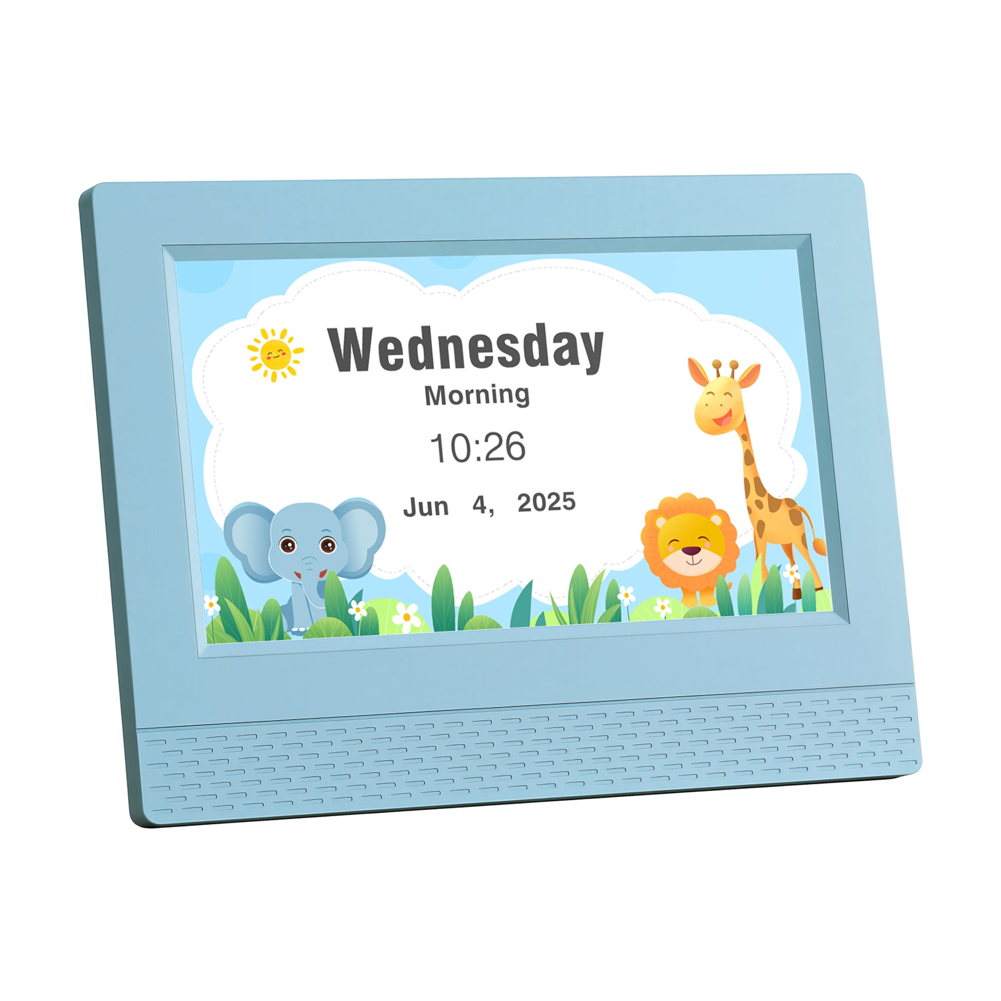 Artiss 7" Digital Day Clock Calendar Alarm LCD Children Sleep Trainer Clocks Blue - Image 2