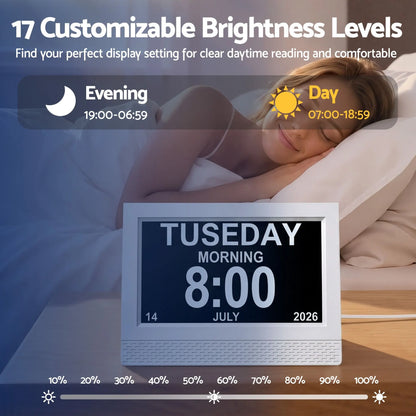Artiss 7" Smart Digital Clock Calendar HD IPS Touchscreen Weather Photo Frame - Image 4