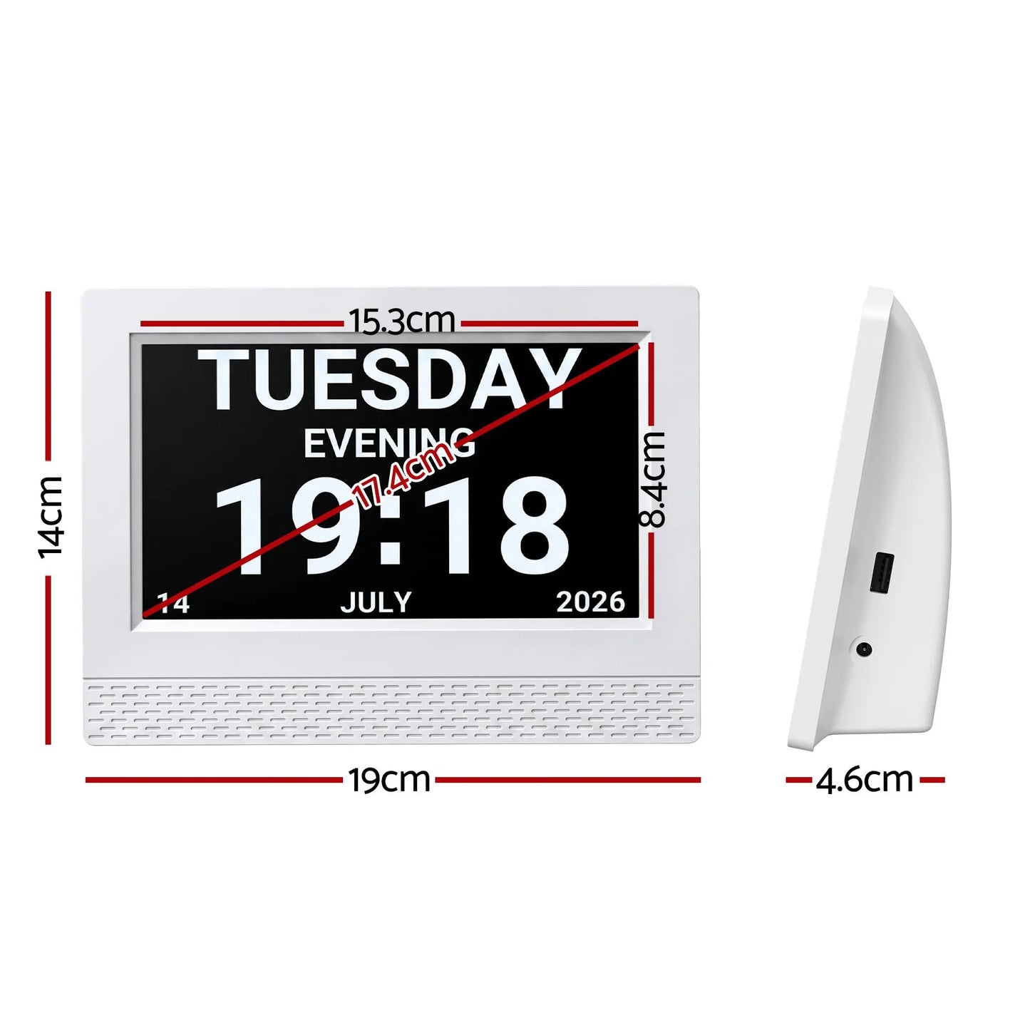 Artiss 7" Smart Digital Clock Calendar HD IPS Touchscreen Weather Photo Frame - Image 8