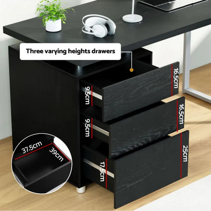 Artiss Computer Desk Drawer Black 140CM - Image 6