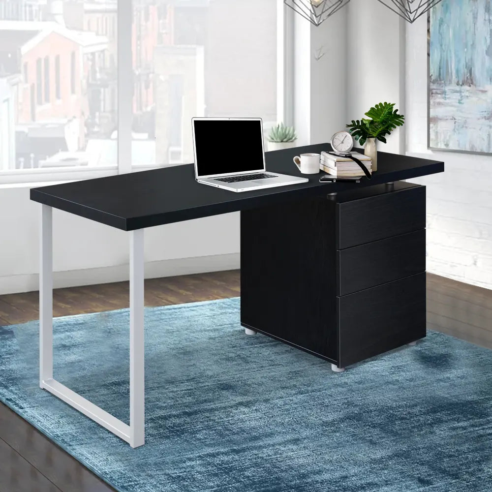 Artiss Computer Desk Drawer Black 140CM - Image 7