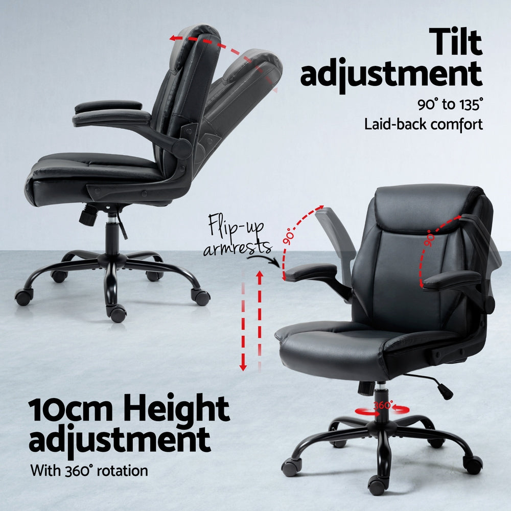 Artiss Computer Desk Executive Office Chairs Sets Black - Image 5