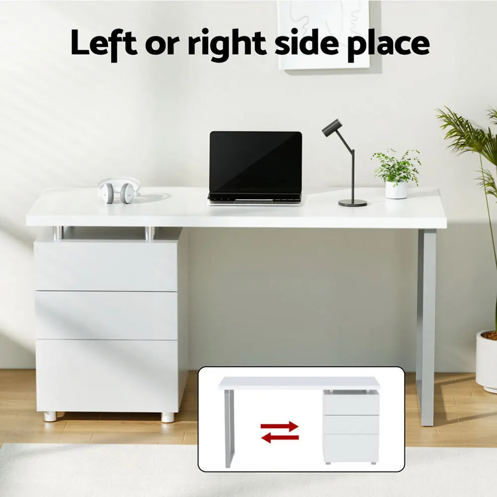 Artiss Computer Desk Drawer White 140CM - Image 4
