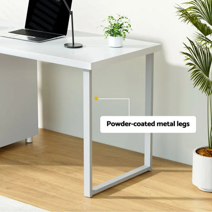 Artiss Computer Desk Drawer White 140CM - Image 5